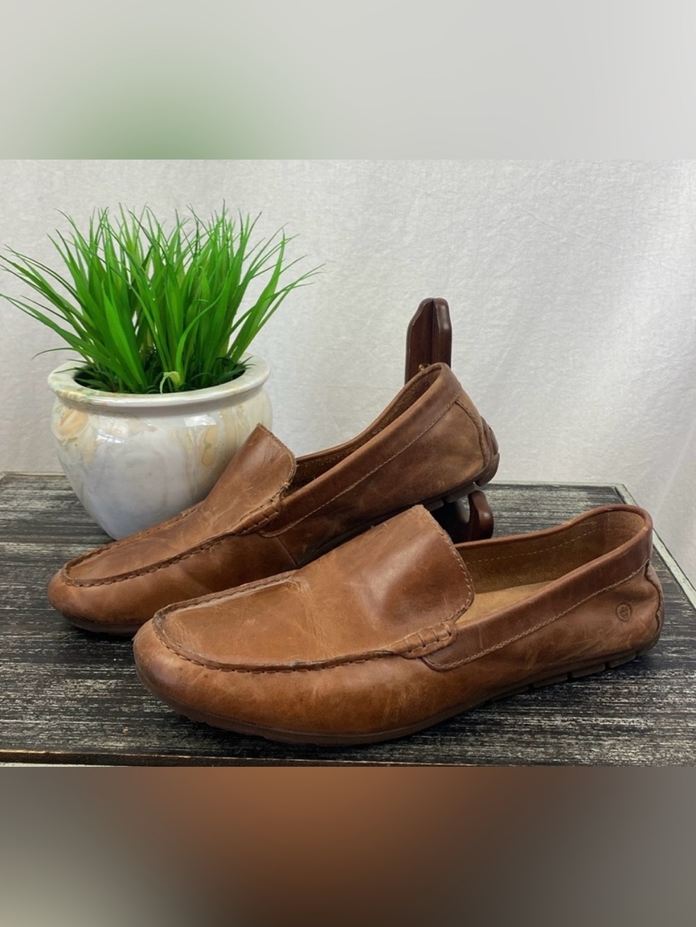Born 100% Leather Slip On Loafer Shoe, Sz. 11
